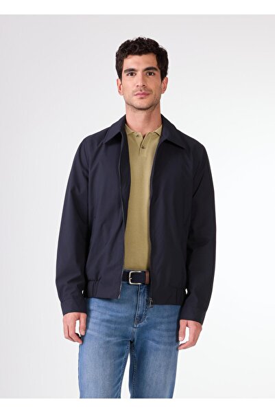 Dufy Lacivert Erkek Regular Fit Düz Klasik Yaka Bomber Mont