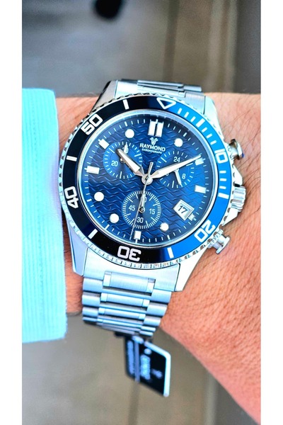 Raymond ساعة يد رجالية كوارتز RYM-2332 - حركة يابانية - هيكل وسلك فولاذي - ضمان لمدة عامين