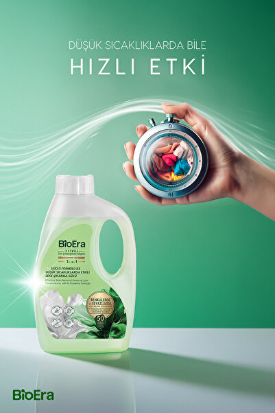 BioEra 3 Etkili, Leke Çıkarıcı, Renkli & Beyaz, Kalıcı Kokulu Sıvı Çamaşır Deterjanı 1500ml, 50 Yıkama