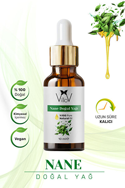 Villov Nane Uçucu Yağı Soğuk Sıkım %100 Saf ve Doğal Bitkisel Mint Essential ...