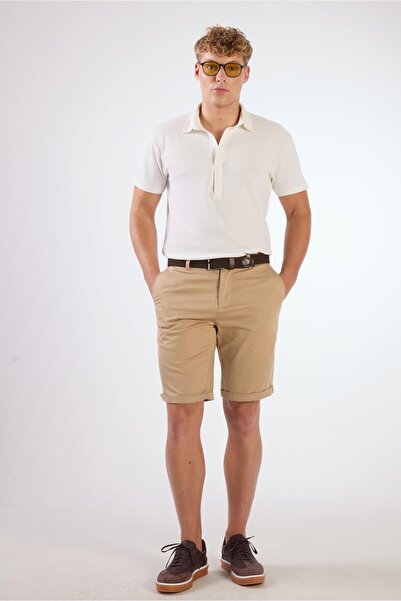 Dufy Camel Erkek Regular Fit Düz Casual Short