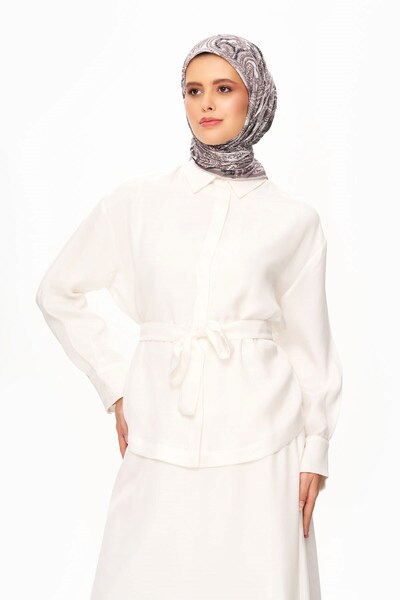 MOISCARF Elegance Celeste Superior Μαλακό Κασκόλ με Εθνοτικό Σχέδιο Σκούρο Γκρι