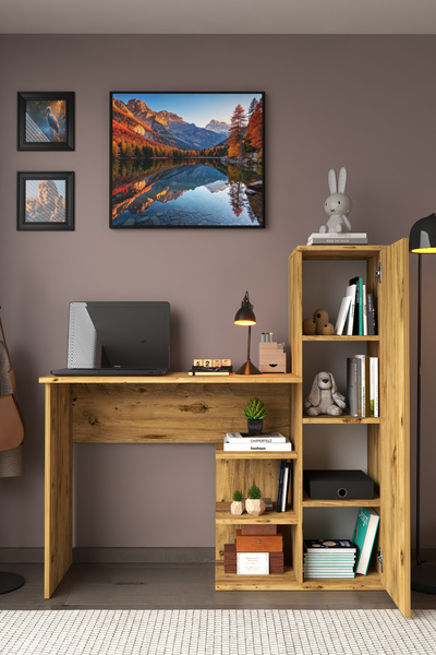 AWOX Matilda Dolaplı Dekoratif Çalışma Masası Fonksiyonel Çalışma Masası