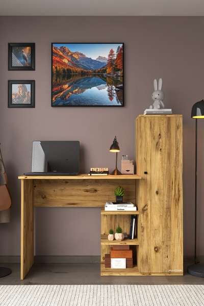 AWOX Matilda Dolaplı Dekoratif Çalışma Masası Fonksiyonel Çalışma Masası