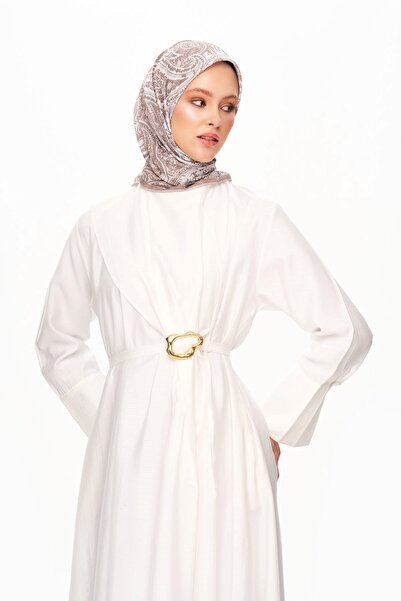 MOISCARF Elegance Celeste Superior Μαλακό Τετράγωνο Φουλάρι με έθνικ σχέδιο Μπεζ