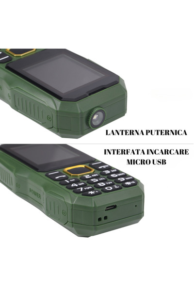 barste Military phone Dual SIM, shockproof case, 5800mAh battery, flashlight, radio