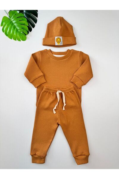 EFU BABY طقم قميص قصير مكون من 3 قطع من القطن للأطفال الرضع للجنسين