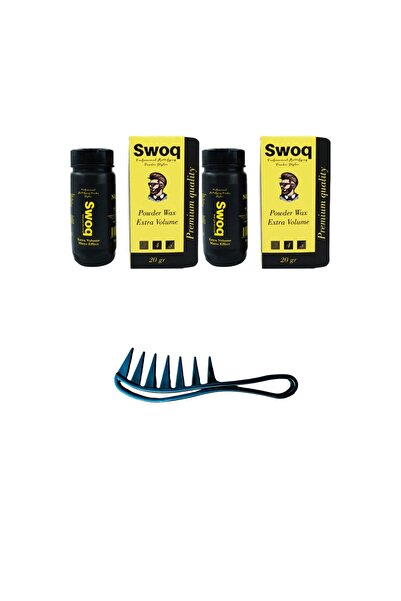 SWOQ Ceară pudră pentru coafarea părului - Nr.:2 20gr x2 bucăți și pieptene p...