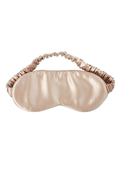 İpekshop Premium Ipek Uyku Gözlüğü Ipek Bantlı Bej Uyku Göz Bandı