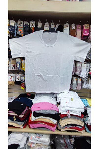 Reyhanlar Men's 200kg Extra Lots Battal 100% Cotton Single Jersey Combed Short Sleeve Cycling Open Collar Undershirt Singlet
