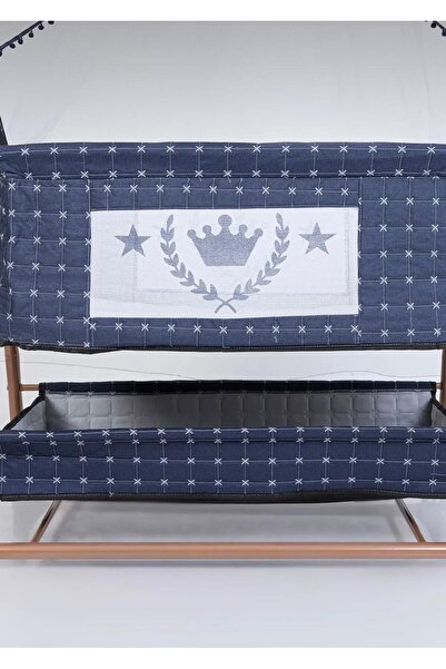 incim baby Anne yanı cibinlikli, sallanır,sabitlenir, tekerlekli,sepetli,keten kumaş,King Lüx Metal Beşik