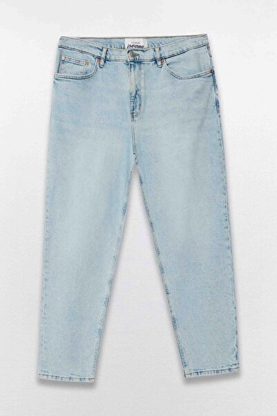 LUOKK Yüksek Bel Normal Mavi Kadın Şort CROCO