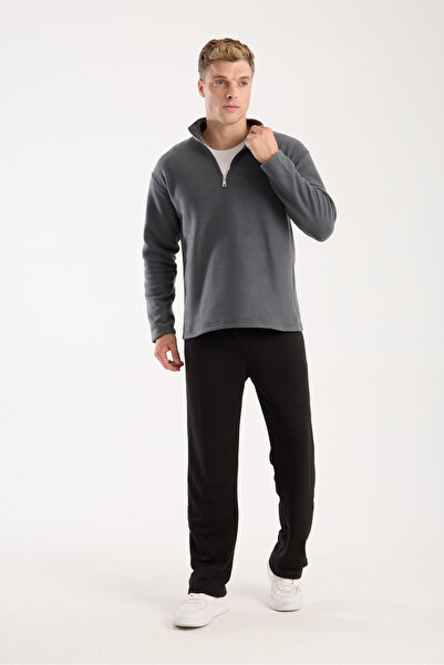 KAPHONE Erkek Yarım Fermuarlı Polar Sweatshirt