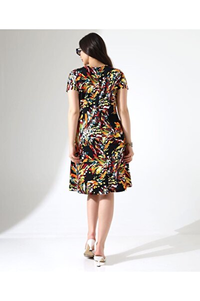 MODA Women's Plus Size Viscosse Inside Shows No Bell Dress