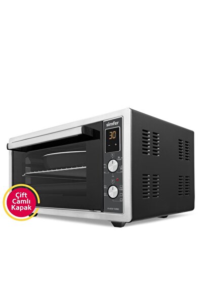 Simfer 4559 İnox Gri 45 LT Turbo Fan Mini/Midi Fırın - 6 Fonksiyon, Dijital Ekran, Pop-Up Düğme,Yoğurt Yapm