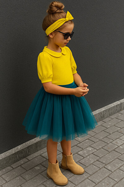 rg kidsstore Cotton Liyocel Tulle Skirt for Girl - 3 Piece Set