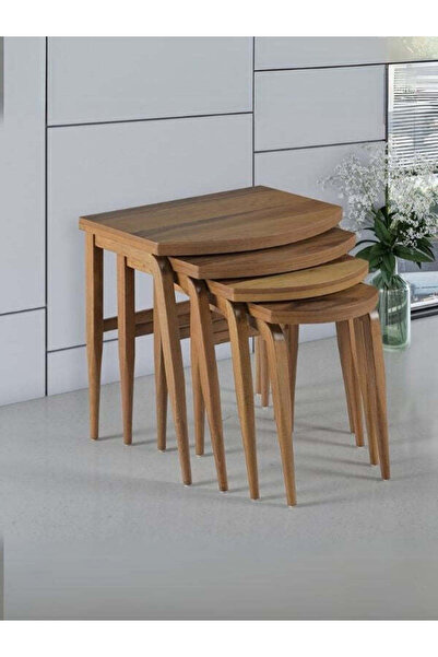 Gazzini Furniture Oden Masif Ceviz Zigon Sehpa