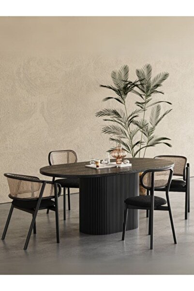 Gazzini Furniture Apolena Oval Ahşap Bohem Yemek Masası 80x160