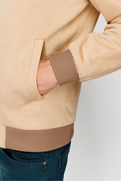 İgs Men's Beige Suede Coat