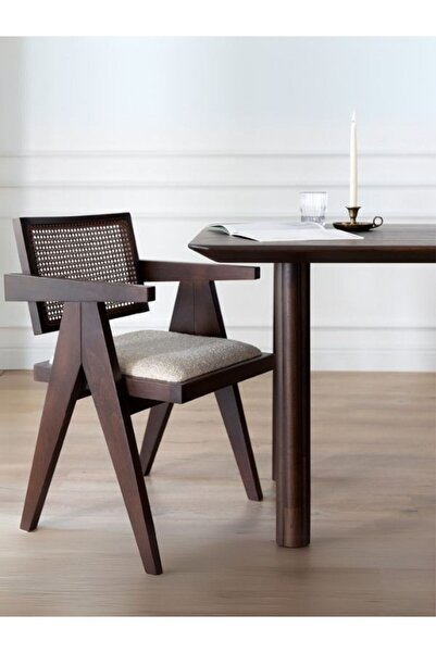 Gazzini Furniture Luna Hazeranlı Ceviz Ahşap Sandalye