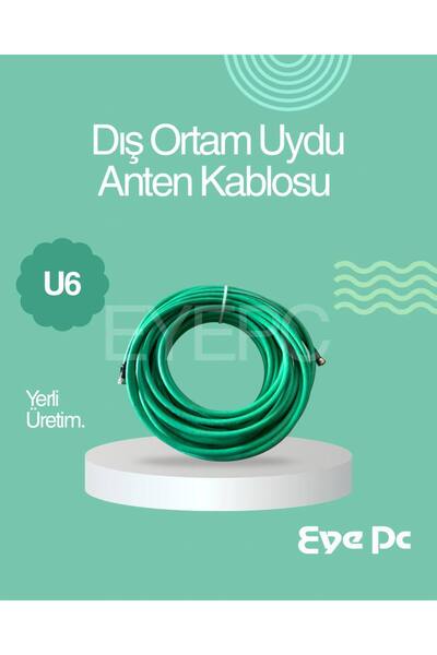 EYE PC 20 Metre 20MT İç Dış Ortam Hazır Uydu Anten Kablosu 20 M RG6 U6