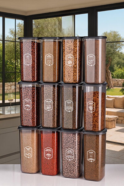 NESS HOME 1750 ml Jumbo Size 12-Piece Food Storage Set - Hard Cover, Square Square