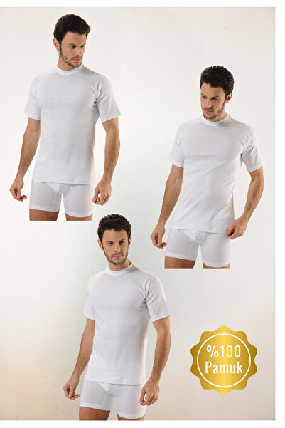 MODA Ανδρικό εσώρουχο από 100% βαμβάκι, 3 στρώσεις, με κλειστό γιακά