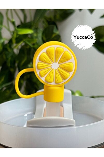 YuccaCo Accessorize Your Life Limon Dilimi Termos Süsü/ Dilim Limonlu Pipet T...