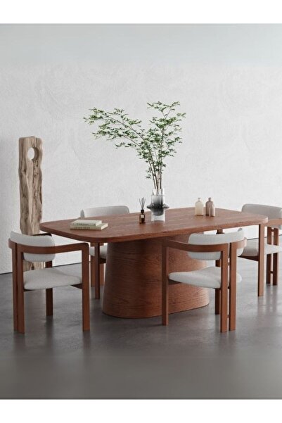 Gazzini Furniture Barocco İtalyan Still Oval Ahşap Yemek Masası 100x190