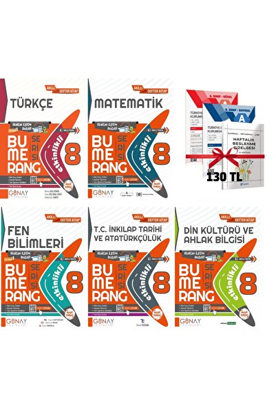 Günay Yayınları GÜNAY YAYINCILIK 8. SINIF BUMERANG ETKİNLİKLİ AKILLI KİTAP 5'...