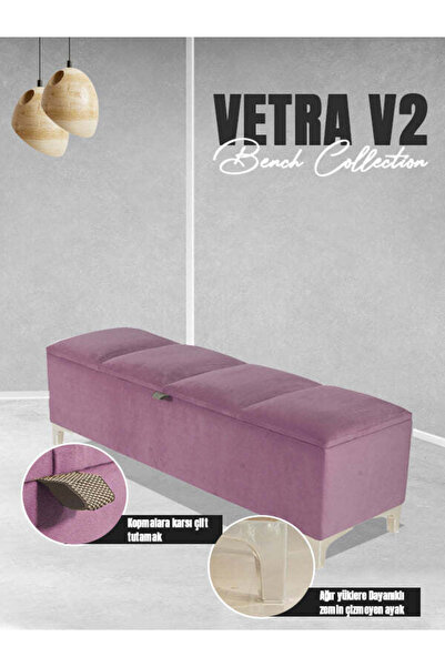 Gazzini Furniture Vetra V2 Sandıklı Bench Puf