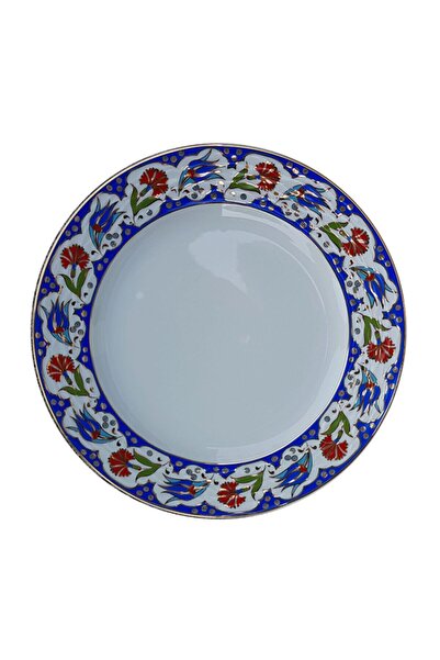 Armada Çini Armada Cini Prt 60 25 Cm Lacivert Altın Yaldızlı Lale Karanfil Po...