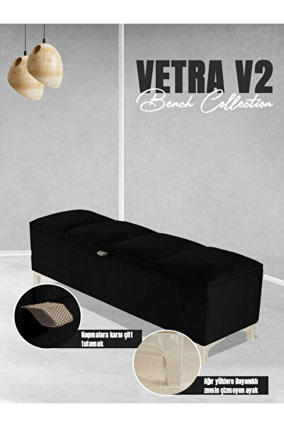 Gazzini Furniture Vetra V2 Sandıklı Bench Puf