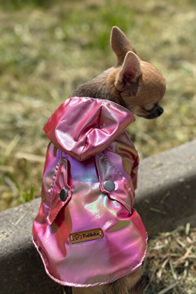 PATİLİNKA Kedi - Köpek Kıyafeti Kapşonlu Kırmızı Yağmurluk & Mont