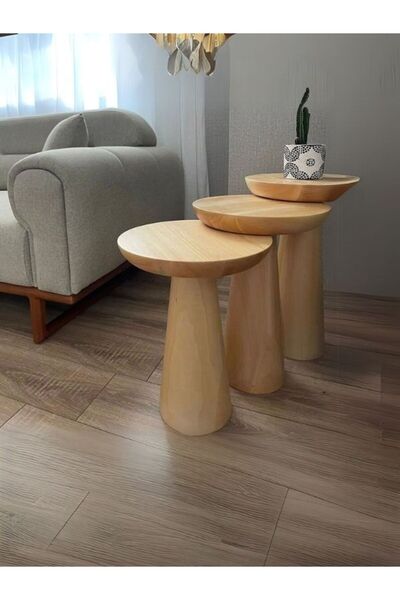 Gazzini Furniture Mushroom Üçlü Zigon Sehpa