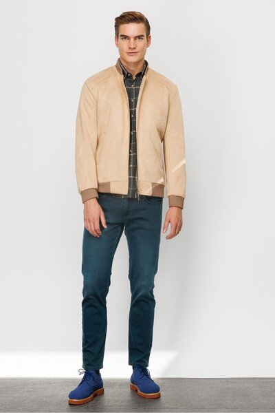 İgs Men's Beige Suede Coat