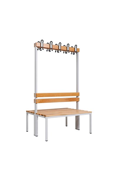 Ayakkabılıksız 4 Ayaklı Çift Taraflı Bank, Kanca Şeritli Bank, 10 Kanca, 100x85x170 cm, Spor Nankı