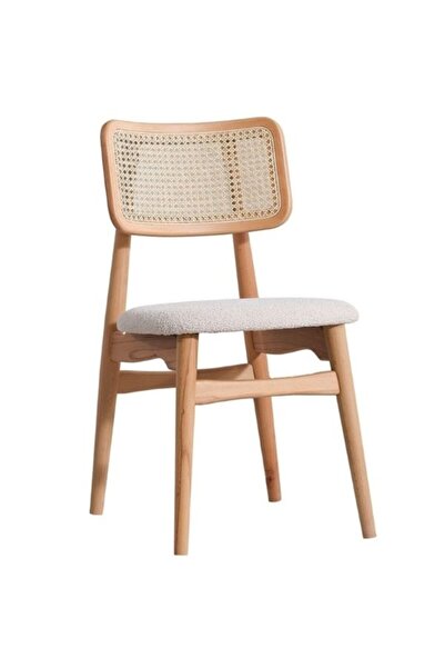 Gazzini Furniture Helios Hazeranlı Natural Ahşap Bohem Sandalye