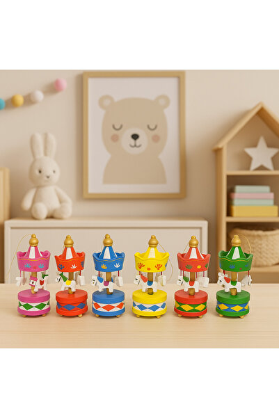 Cansüs 6 Adet Farklı Renklerde Ahşap Atlı Karınca ( Yükseklik: 7,5 Cm)