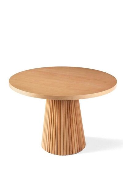 Gazzini Furniture Milas Natural Ahşap Bohem Yemek Masası 120x120