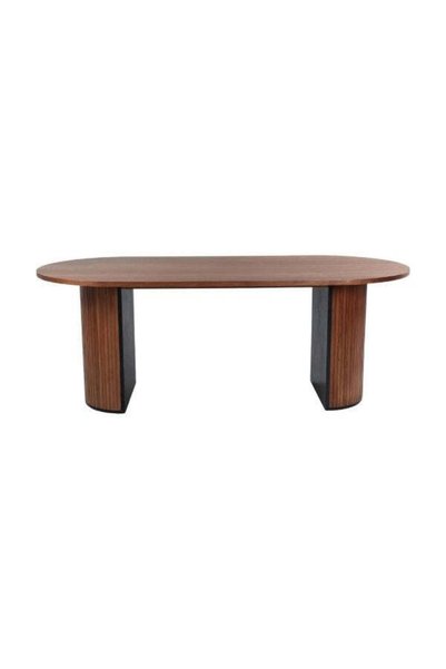 Gazzini Furniture Zeno Oval Ahşap Bohem Yemek Masası 90x200