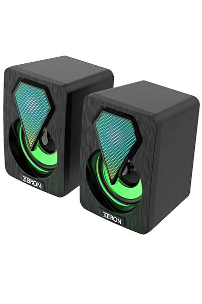 Zeiron ZN-100U Sound 2.0 Multimedia 3W*2 Siyah USB RGB Işıklı Gaming Speaker Hoparlör