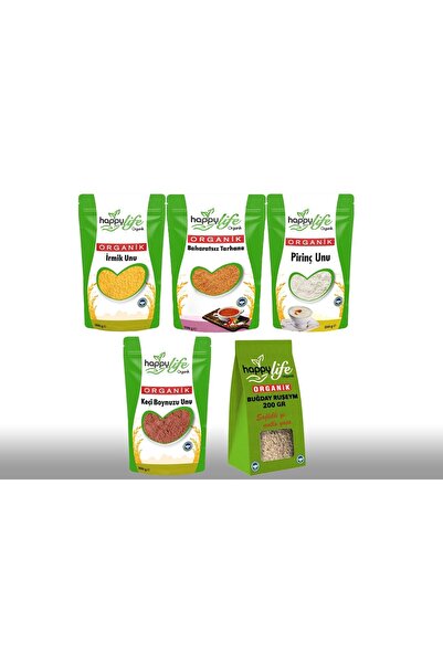 Happy Life Organik Bebek Gıda Seti Irmik, Bebek Tarhana,pirinç Unu, Buğday Ruşeymi, Keçiboynuzu Un