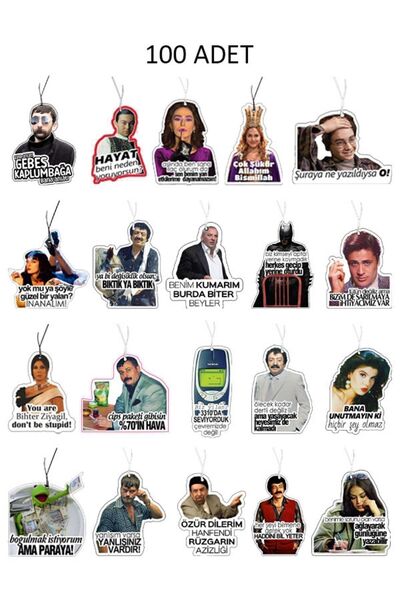 odaburada 100 Adet Dekoratif Oto Araç Kokusu Ve Aksesuar Seti