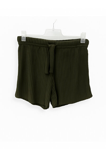 Ersa 100% Cotton Women's Ribbed Striped Thin Shorts