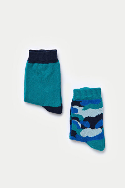 Dagi Зелени и тъмносини камуфлажни чорапи за момчета, 2 чифта