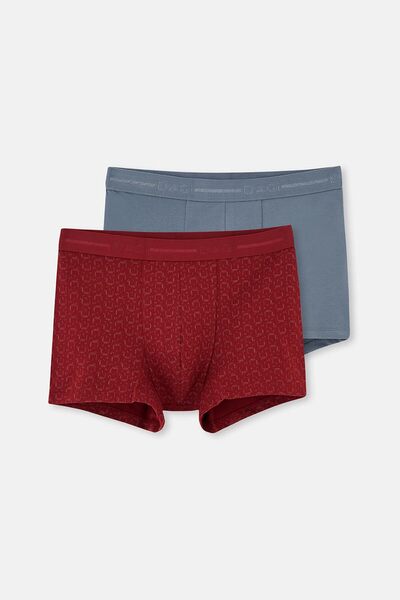 Dagi Μποξεράκια 2 τεμαχίων με βαμβακερό σχέδιο σε μπορντό χρώμα