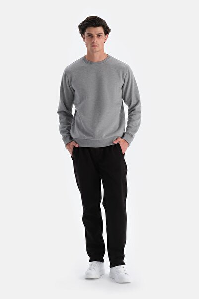 Dagi Gri Melanj Erkek Içi Şardonlu Sweatshırt