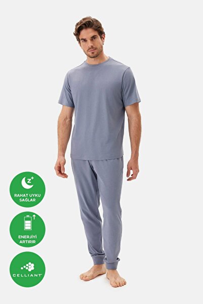 Dagi Σετ πιτζάμες Celliant με μπλε λαιμόκοψη Jogger Leg