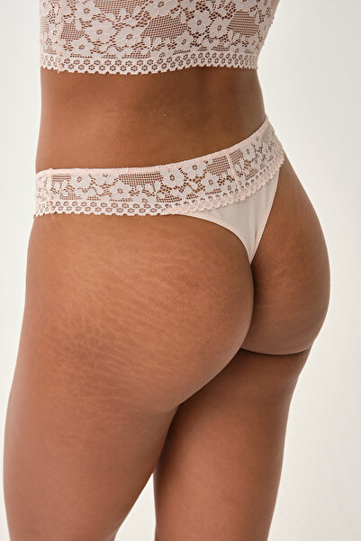 Dagi Pudra Dantel Detaylı Tanga